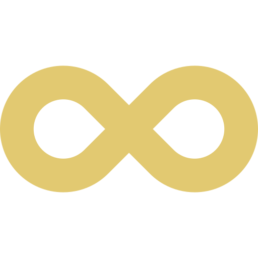 Voorbeeld van een gouden oneindigheidssymbool (gold infinity symbol).